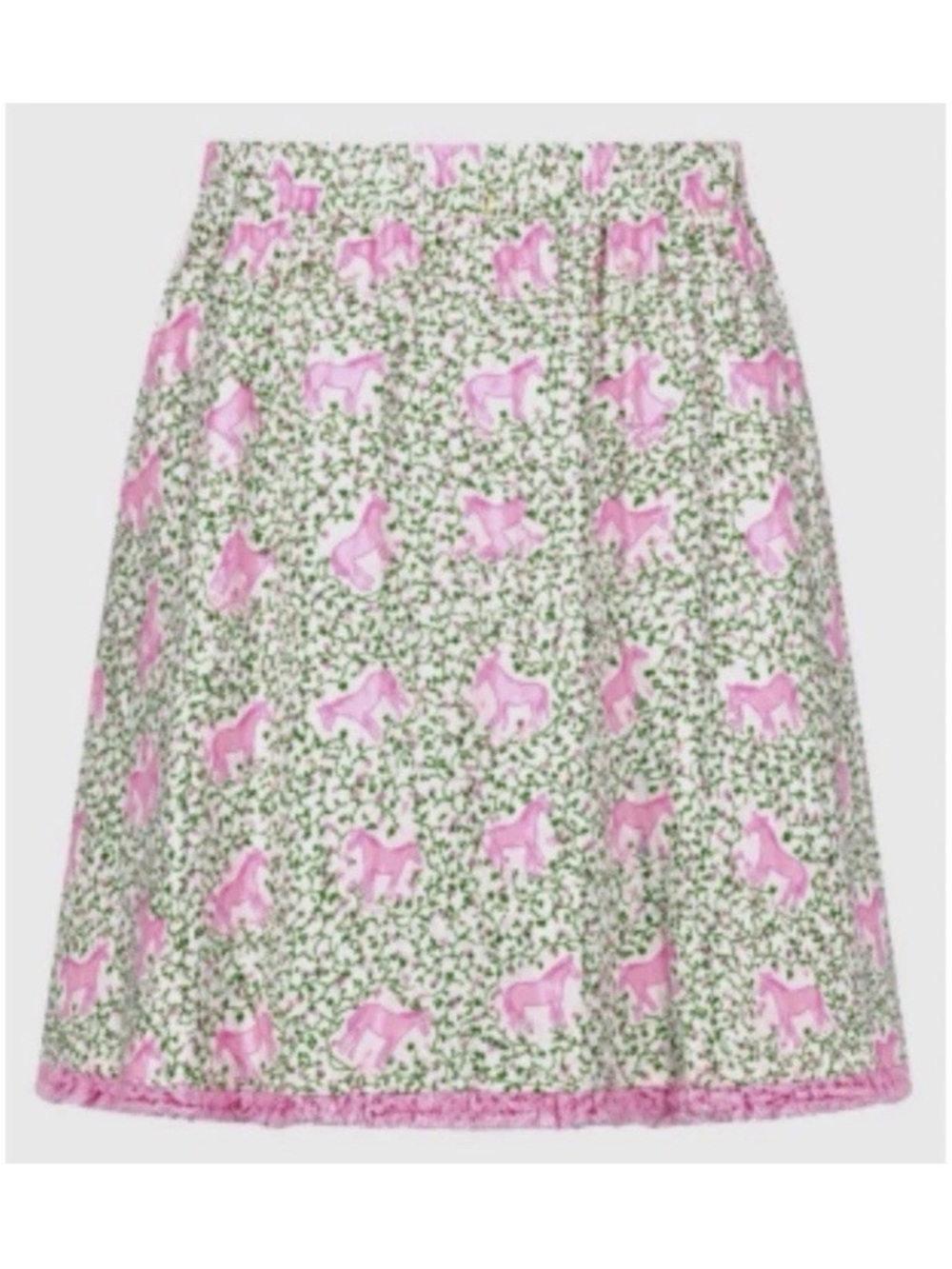 EUC 1970s Vested Gentress Pink Horse Print Skirt - Hand Screened